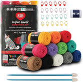 Red Heart Super Saver Super Yarn Knit Kit with Accessories for Knitting & Amigurumi Projects